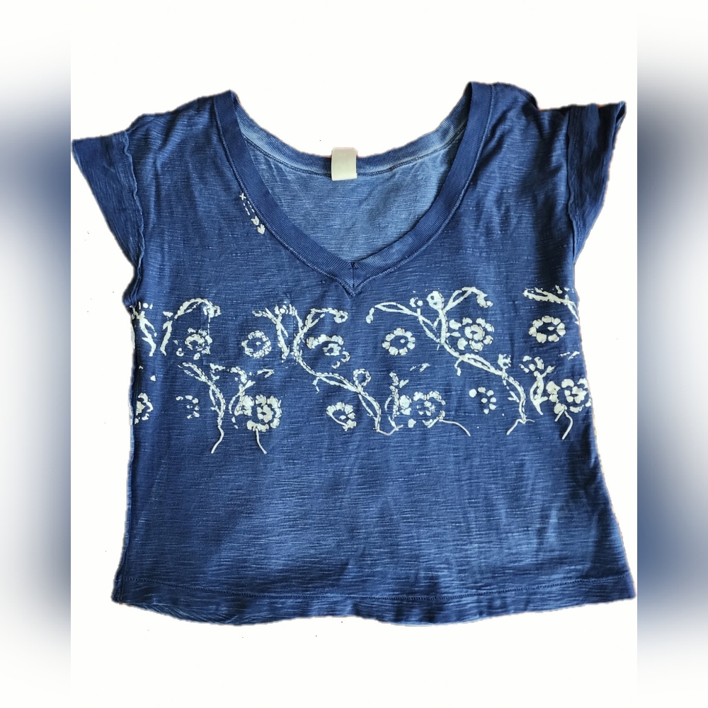 NWOT We The Free Distressed Floral Faded Tee